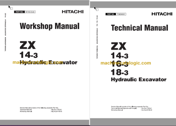 Hitachi ZX14-3 ZX16-3 ZX18-3 Hydraulic Excavator Technical and Workshop Manual