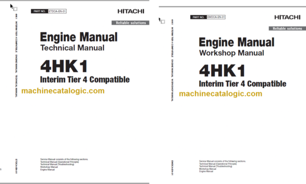 Hitachi 4HK1 Interim Tier 4 Compatible Engine Technical and Workshop Manual