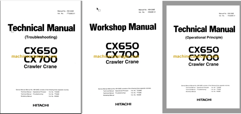 Hitachi CX650 CX700 Crawler Crane Technical and Workshop Manual