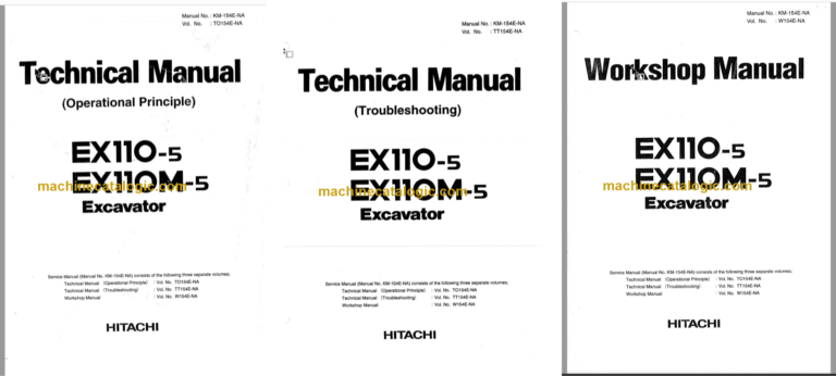 Hitachi EX110-5 EX110M-5 Excavator Technical and Workshop Manual