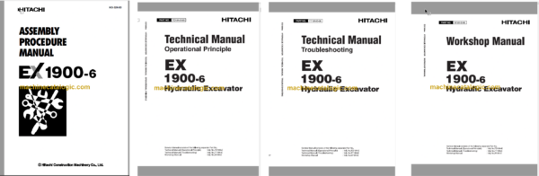 Hitachi EX1900-6 Hydraulic Excavator Technical and Assembly Procedure Workshop Manual