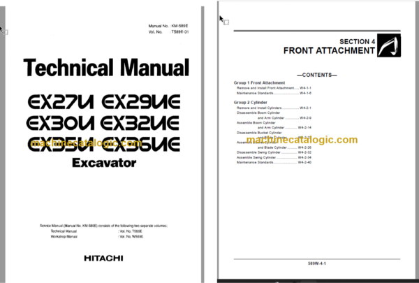 Hitachi EX27U EX30U EX35U EX29UE EX32UE EX36UE Excavator Technical and Workshop Manual