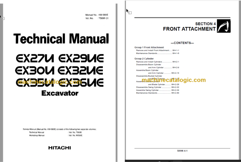 Hitachi EX27U EX30U EX35U EX29UE EX32UE EX36UE Excavator Technical and Workshop Manual