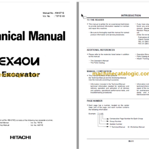 Hitachi EX40U EX50U Excavator Technical and Workshop Manual