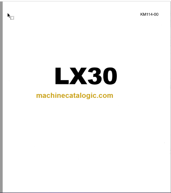 Hitachi LX30 Wheel Loader Service Manual