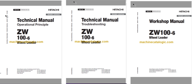 Hitachi ZW100-6 Wheel Loader Technical and Workshop Manual
