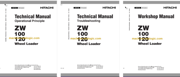 Hitachi ZW100 ZW120 Wheel Loader Technical and Workshop Manual