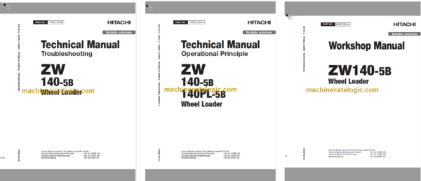 Hitachi ZW140-5B ZW140PL-5B Wheel Loader Technical and Workshop Manual