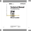 Hitachi ZW140 ZW150 Wheel Loader Technical and Workshop Manual