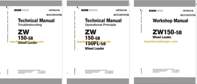 Hitachi ZW150-5B ZW150PL-5B Wheel Loader Technical and Workshop Manual