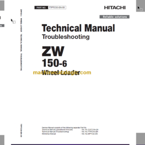 Hitachi ZW150-6 ZW150PL-6 Wheel Loader Technical and Workshop Manual