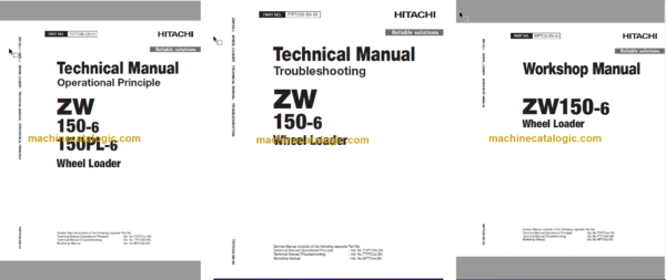 Hitachi ZW150-6 ZW150PL-6 Wheel Loader Technical and Workshop Manual