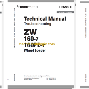 Hitachi ZW160-7 ZW160PL-7 Wheel Loader Technical and Workshop Manual