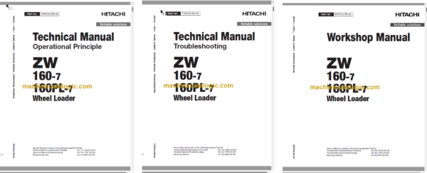 Hitachi ZW160-7 ZW160PL-7 Wheel Loader Technical and Workshop Manual