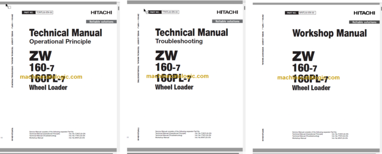 Hitachi ZW160-7 ZW160PL-7 Wheel Loader Technical and Workshop Manual