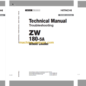 Hitachi ZW180-5A Wheel Loader Technical and Workshop Manual