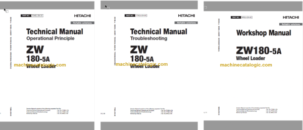 Hitachi ZW180-5A Wheel Loader Technical and Workshop Manual