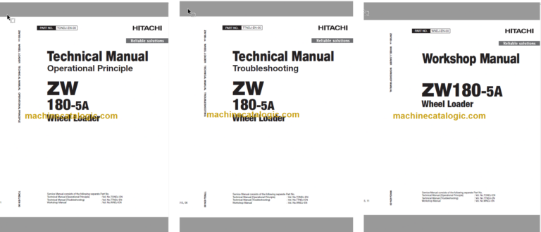 Hitachi ZW180-5A Wheel Loader Technical and Workshop Manual