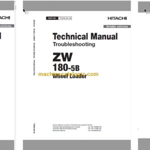 Hitachi ZW180-5B ZW180PL-5B Wheel Loader Technical and Workshop Manual