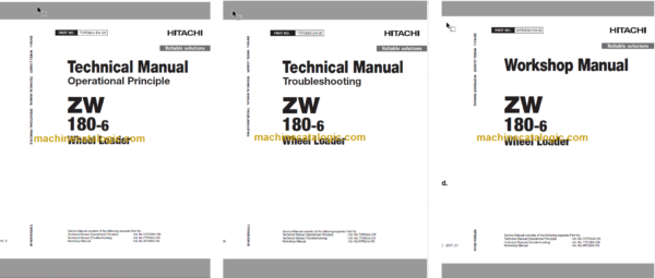 Hitachi ZW180-6 Wheel Loader Technical and Workshop Manual