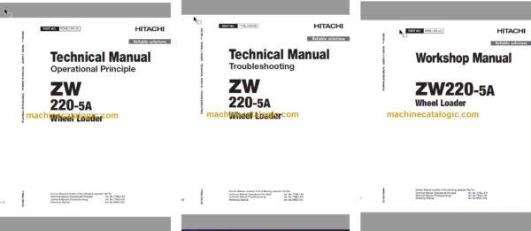 Hitachi ZW220-5A Wheel Loader Technical and Workshop Manual