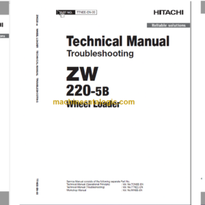 Hitachi ZW220-5B Wheel Loader Technical and Workshop Manual