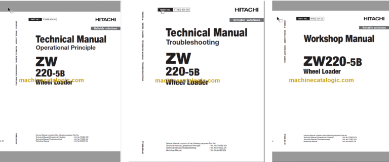 Hitachi ZW220-5B Wheel Loader Technical and Workshop Manual