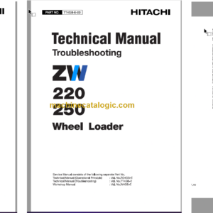 Hitachi ZW220 ZW250 Wheel Loader Technical and Workshop Manual