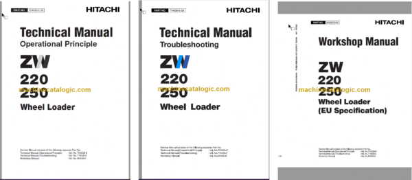 Hitachi ZW220 ZW250 Wheel Loader Technical and Workshop Manual