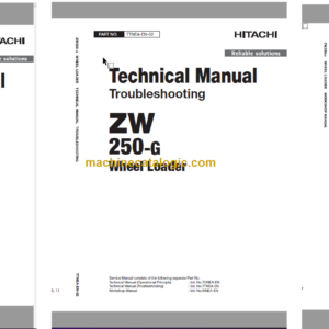 Hitachi ZW250-G Wheel Loader Technical and Workshop Manual