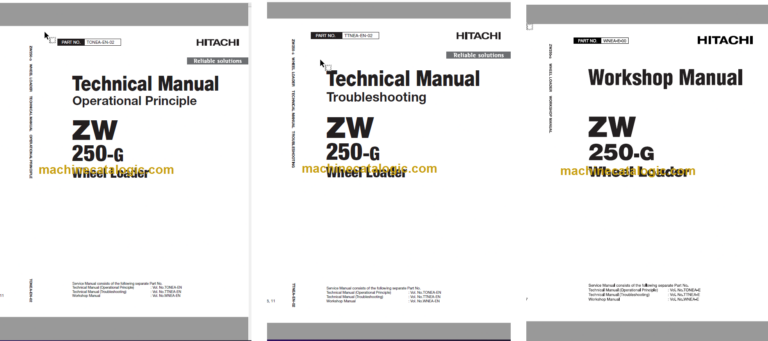 Hitachi ZW250-G Wheel Loader Technical and Workshop Manual