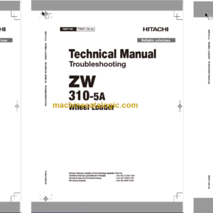 Hitachi ZW310-5A Wheel Loader Technical and Workshop Manual