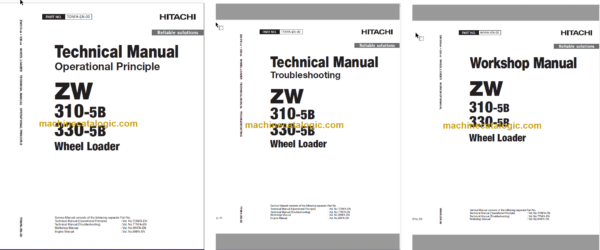 Hitachi ZW310-5B ZW330-5B Wheel Loader Technical and Workshop Manual