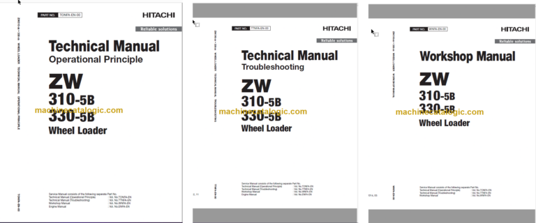 Hitachi ZW310-5B ZW330-5B Wheel Loader Technical and Workshop Manual