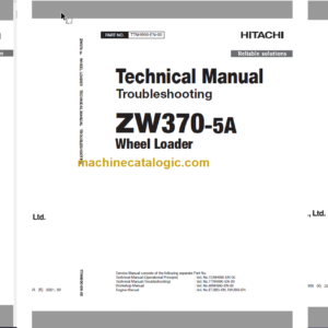 Hitachi ZW370-5A Wheel Loader Technical and Workshop Manual