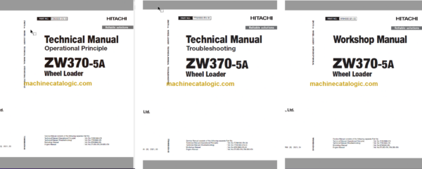 Hitachi ZW370-5A Wheel Loader Technical and Workshop Manual