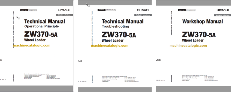 Hitachi ZW370-5A Wheel Loader Technical and Workshop Manual