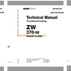 Hitachi ZW370-5B Wheel Loader Technical and Workshop Manual