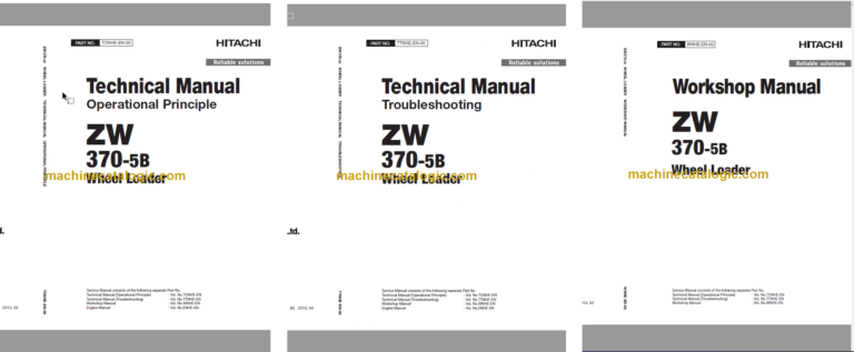 Hitachi ZW370-5B Wheel Loader Technical and Workshop Manual