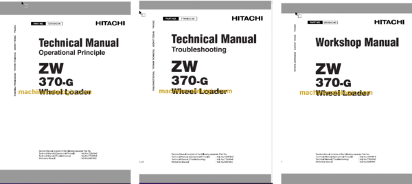 Hitachi ZW370-G Wheel Loader Technical and Workshop Manual