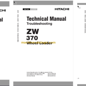 Hitachi ZW370 Wheel Loader Technical and Workshop Manual