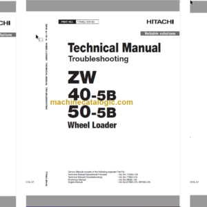 Hitachi ZW40-5B ZW50-5B Wheel Loader Technical and Workshop Manual