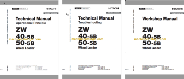 Hitachi ZW40-5B ZW50-5B Wheel Loader Technical and Workshop Manual