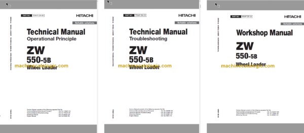 Hitachi ZW550-5B Wheel Loader Technical and Workshop Manual