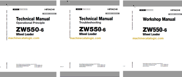 Hitachi ZW550-6 Wheel Loader Technical and Workshop Manual