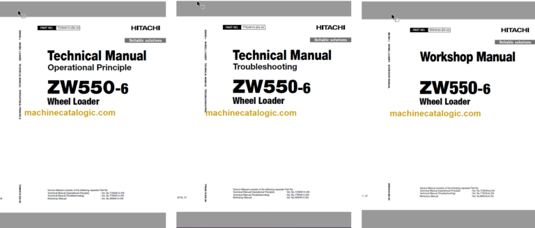 Hitachi ZW550-6 Wheel Loader Technical and Workshop Manual