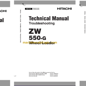 Hitachi ZW550-G Wheel Loader Technical and Workshop Manual