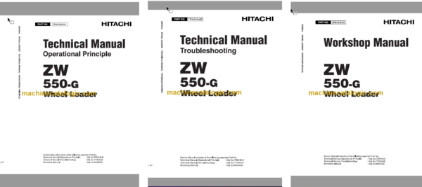 Hitachi ZW550-G Wheel Loader Technical and Workshop Manual