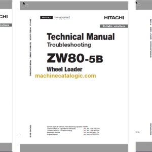 Hitachi ZW80-5B Wheel Loader Technical and Workshop Manual