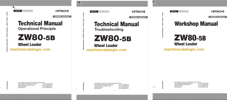 Hitachi ZW80-5B Wheel Loader Technical and Workshop Manual